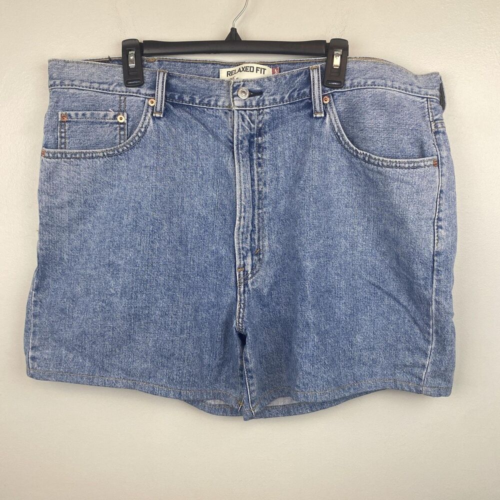 Levis 550 Shorts Mens 42 Blue Relaxed Fit Denim‎ Jean Cutoffs Zipper Fly Casual